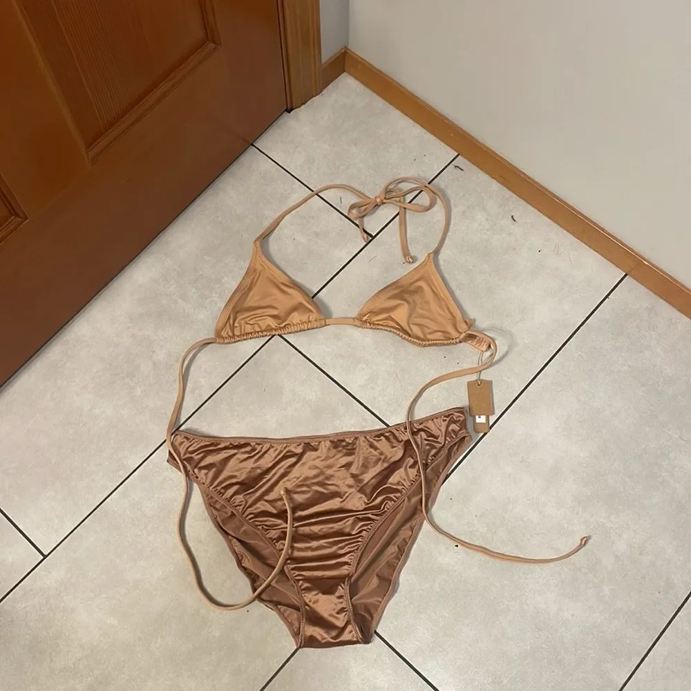NWT Skims Nude Bikini top and Desert clay bikini bottoms